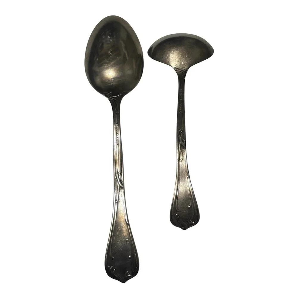 Reed & Barton Silver Plated  Serving Spoon & Ladle Cream Spoon Vintage